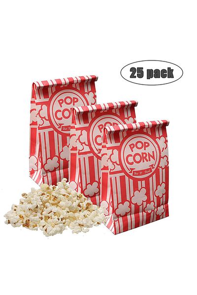 Choice 25Pcs Popcorn Packaging Bag Carnival Stripes Bags Holders Bowl Mini Food Containers Portable Cups...