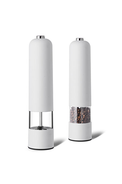 Choice مطحنة الملح والفلفل البلاستيكية الكهربائية ذات البطارية البيضاء للبيع بالجملة مطحنة الملح والفلفل