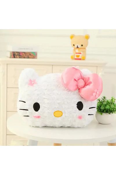 Choice B Kawaii Hello Kitty Rose Velvet Plush Melody Pillow Plushie Toy Soft Pillow Decorative Doll Beddin.
