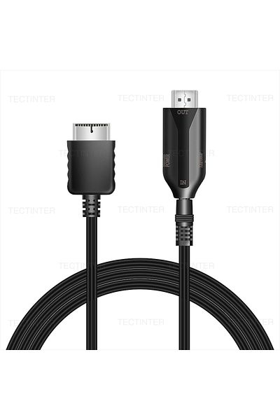YECKTEGJ محول أسود لجهاز PS2 إلى HDMI محول لجهاز PS2 إلى HDMI يدعم جميع أوضاع العرض لجهاز PS2