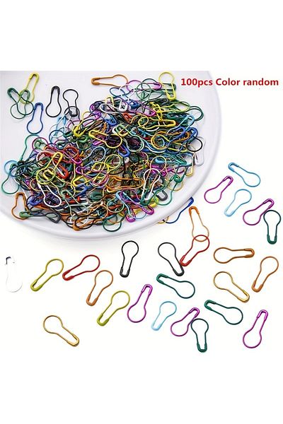 Choice 100pcs Mix Safety Pins Metal Gourd Pins Crochet Locking Knitting Cross Stitch Marker Tag Clips Ha...