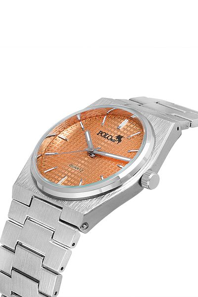 Polo Air Luxury Men's Wristwatch Silver-Orange PL-0860E3x