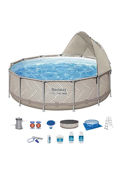 BESTWAY Büyük Yuvarlak Gölgelikli Prefabrik Havuz Seti 396x107cm 561FY BW544