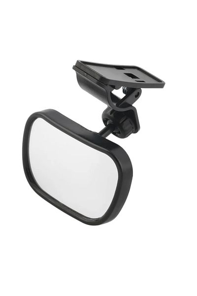 NarzrIe Black Adjustable Car Baby Rearview Mirror Baby Rear Seat Rearview Mirror 2 In 1 Mini Safety Child Ba
