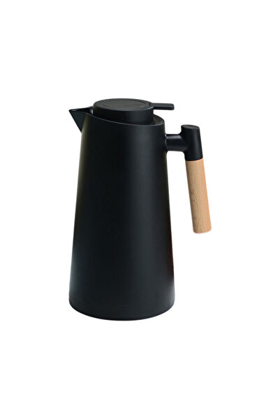 Choice1 إبريق قهوة حراري أسود سعة 1 لتر، إبريق قهوة مزدوج الجدار، وعاء قهوة م...