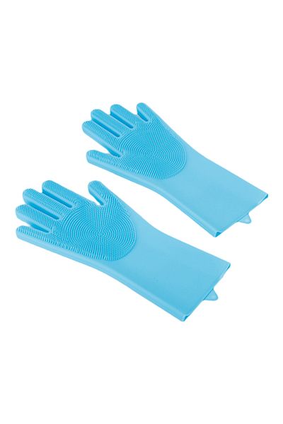 Choice Blue Pet Grooming Bathing Gloves Dog Cat Bathing Shampoo Scrubber Magic Massaging Cleaning Cleanner