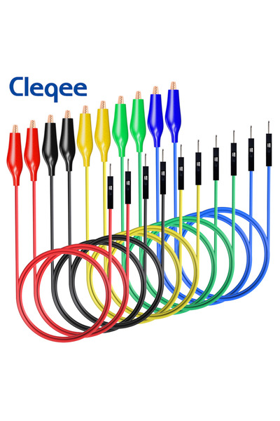 Choice Cleqee P1533 10 قطع كابل توصيل من ذكر Dupont إلى مشبك التمساح من السيل...