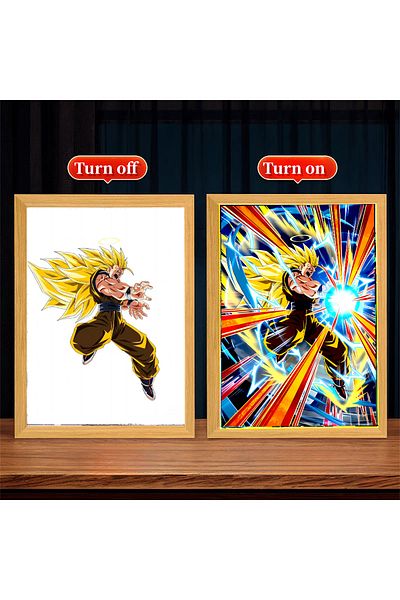 Choice Usb Dragon 15 Dragon Ball Z Anime Figure Light Painting Photo Frame Dragon Ball Figures Goku Vegeta
