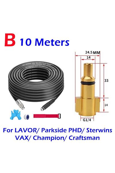Choice 10 Meters Sewer Hose Cleaning Kit For Karcher Lavor Bosch AQT Nilfiks High Pressure Drainage Wate...