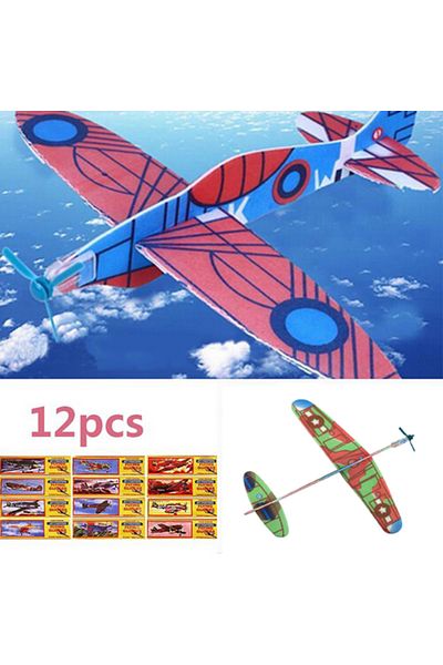 Choice A-12pcs Hot Children Toys 3d Diy Hand Throw Flying Glider Planes Foam Airplane Party Bag Fillers Kid