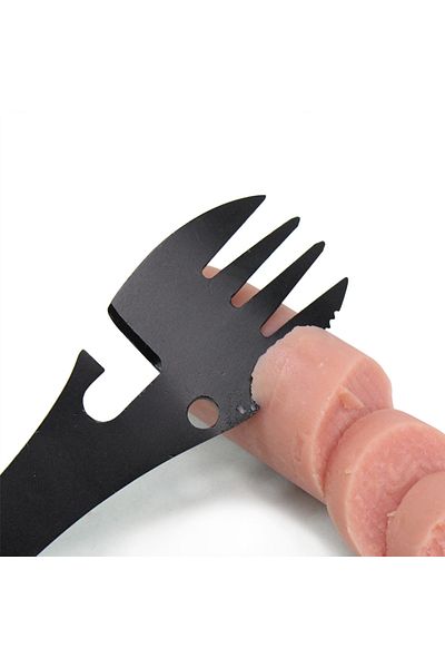 Choice Black Multi Function Tableware Spoon Multi Tool Can Opener Flatware Portable Bottle Cutlery Multitoo