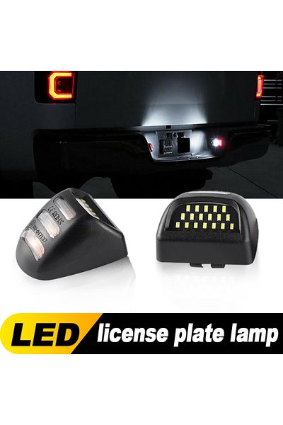 APMATAUTO قطعتان من مصابيح LED لرقم لوحة ترخيص السيارة لسيارة شيفروليه سوبربان 1500 2500 تاهو جي إم سي سييرا