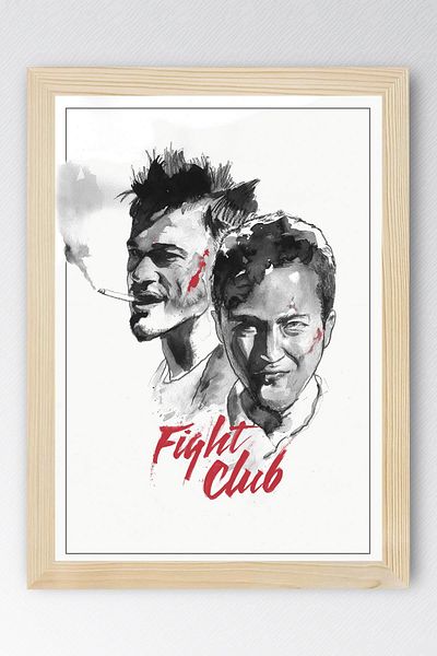 Saturn Fight Club Framed Painting - Fight Club Movie Poster Painting