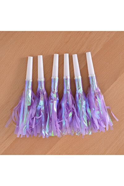 Choice 17X4X2 سم 6 قطع 6 قطع لعبة مكبر صوت صغير صفارة لتشجيع الأطفال في حفلات...