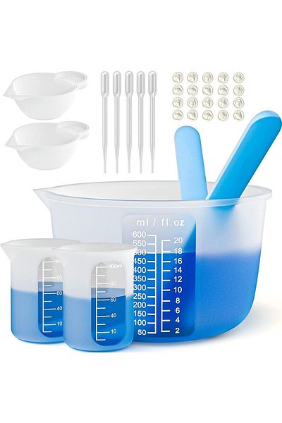 Choice 1set 1set Silicone Resin Measuring Cup Kit Diy Tools Set Trendy Accessories Hand Craft Diy Slime Mea