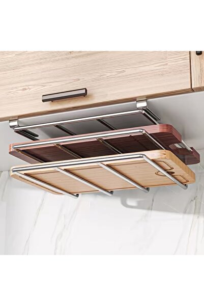 Choice double-deck Under Cabinet Cutting Board Organizer Holder Kitchen Hanging Chopping Board Pot Lid Kitc
