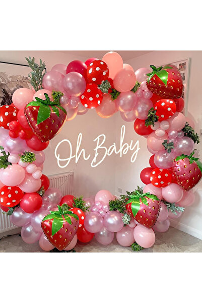 Choice مجموعة قوس إكليل بالونات زينة حفلات الفراولة مقاس 5 10 25 بوصة، فراولة كبيرة، فتاة حلوة، توت