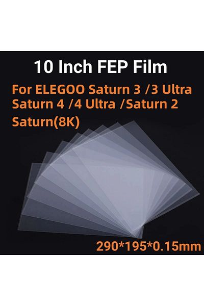 Choice 5 قطع فيلم Fep 10 بوصة 290x195x0.15 مم لـ ELEGOO Saturn 3 Series Saturn 4 Series Saturn 2 UV Resi...