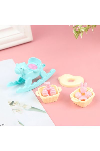 Choice 1:6 Mini Small Plastic Rocking Horse Model Balance Horse Doll House Decoration Pretend Play House...