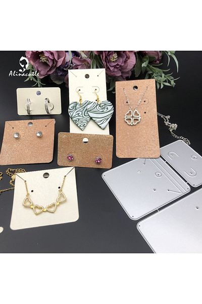 Choice Earring Card 3pc Necklace Earring Hold Cards Metal Cutting Die Cut Jewelry Display Card Handmade Car