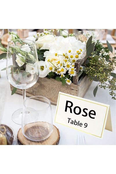 Choice 50pcs 50pcs Gold Foil Table Card Wedding Name Guest Card, Seat Name Card