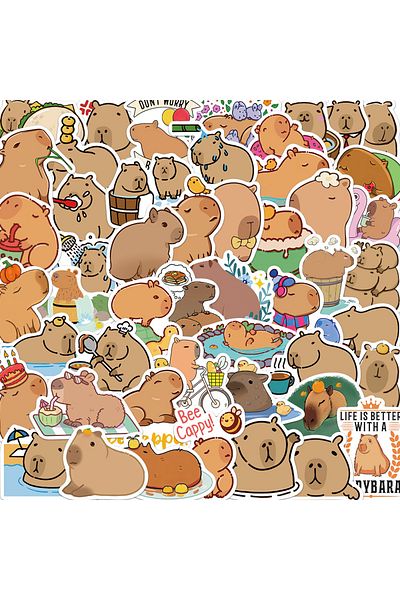 Choice 50pcs Cute Capybara Animals Cartoon Graffiti Stickers DIY Phone Guitar Laptop Notebook Suitcase C...