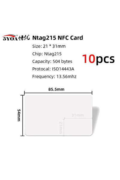 Choice1 10 قطع Card215 5YOA 10 قطع NTAG215 NFC بطاقة علامة يمكن كتابتها بواسط...