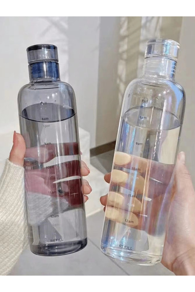 Choice زجاجة مياه رياضية بلاستيكية بيضاء شفافة سعة 500 مل/16.9 أونصة، مزودة ب...