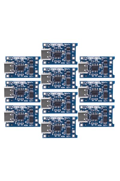 ALLOYSEED 10pcs Tp4056 Lithium Battery Charger Module 1a Portable Battery Charger Panel Type C Micro Usb 4.5v-