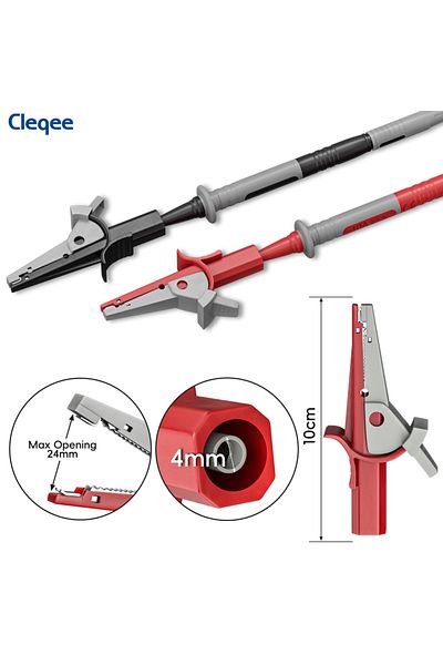 CLEQEE CKT004 multimeter test lead kit test cable 4mm banana plug with crocodile clip wire perfor...