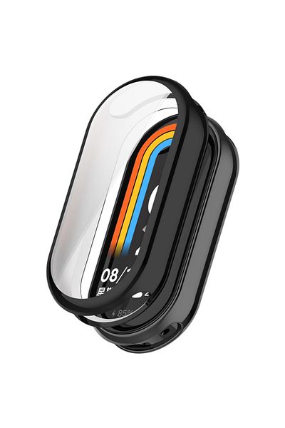 Choice غطاء حماية من مادة TPU الناعمة باللون الأسود لسوار Mi Band 8 من Xiaomi Mi Band 8 مع إطار واقي للشاشة بالكامل