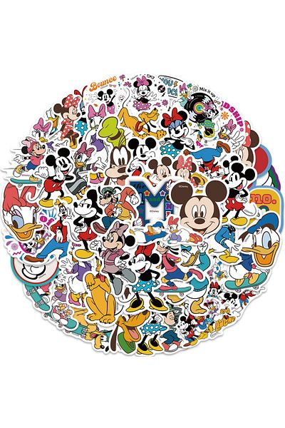 Choice 50pcs 50pcs Disney Movie Minnie Mickey Stickers Anime Decal Diy Skateboard Laptop Motorcycle Cool Cu