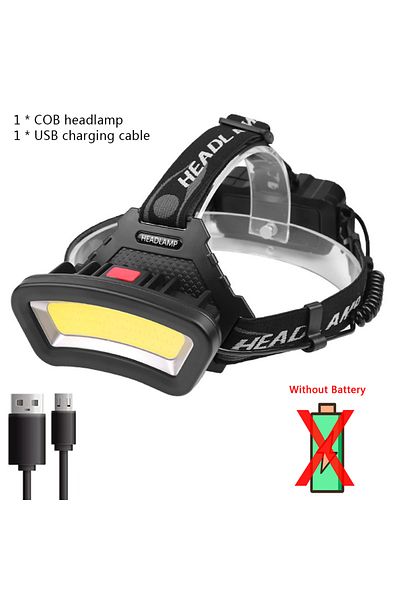 Choice Battery Not Included Cob Led Headlamp Usb Rechargeable Red White Light Fishing Headlight Waterproof