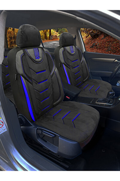 KONFORUM Oto Koltuk Kılıfı Galaxy Serie Ön ve Arka Set Siyah Mavi Dikiş