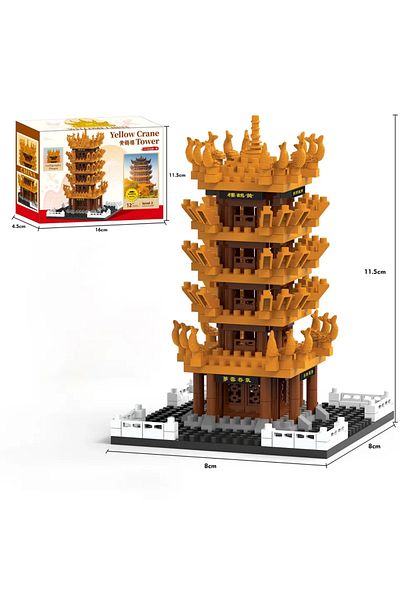 Choice 322pcs Yellow Crane Tower Microparticle Building Blocks Assembling Toys Chinese Style Building Model