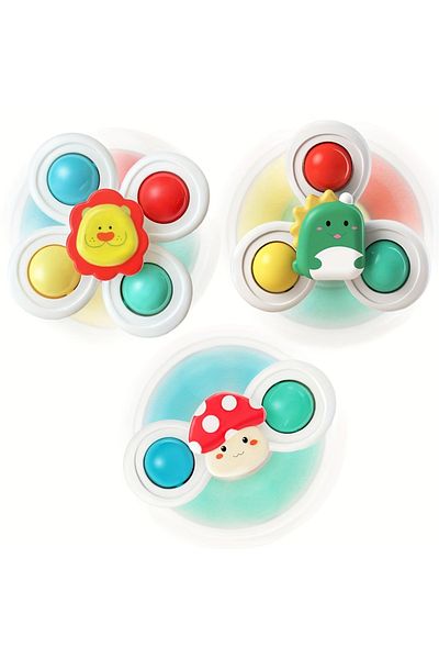 Choice Rotating Toy 3pcs Suction Cup Rotating Toy For Baby Hand-eye Coordination Educational Training, Bath
