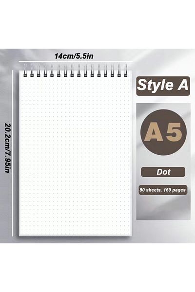 Choice دفتر ملاحظات A5 Line A5 Up Coil Line Grid Blank Dot Inner 80 ورقة 160 صفحة دفتر ملاحظات حلزوني مع ورق Pp Co