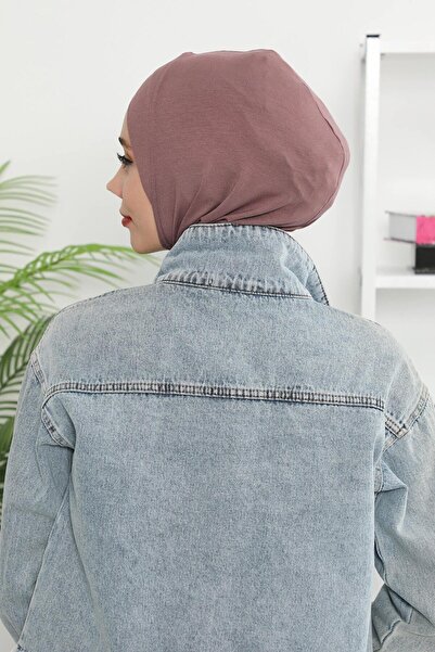 Aisha's Design Combed Cotton Bonnet with Cross Detail on the Front, Tb-4, Tb-4, Dusty Rose