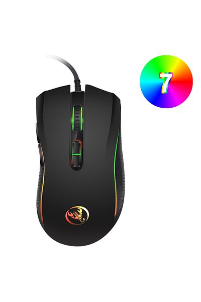 Choice A869-أسود شائع Hxsj A869 بصري مريح RGB ABS تعديل الدقة على 4 مستويات سلكية Ga