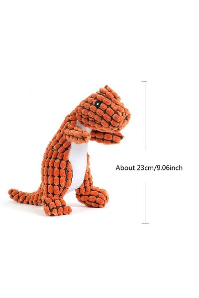 Choice Orange Plush Dog Toy Dinosaur Shaped Interactive Squeaky Toys For Small Large Pets Tooth Cleaning Ch