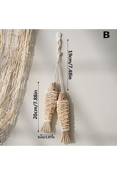 Choice B Mediterranean Creative Vintage Woodfish Making Old Wall Hanging Decorations Wooden Antique Carved.