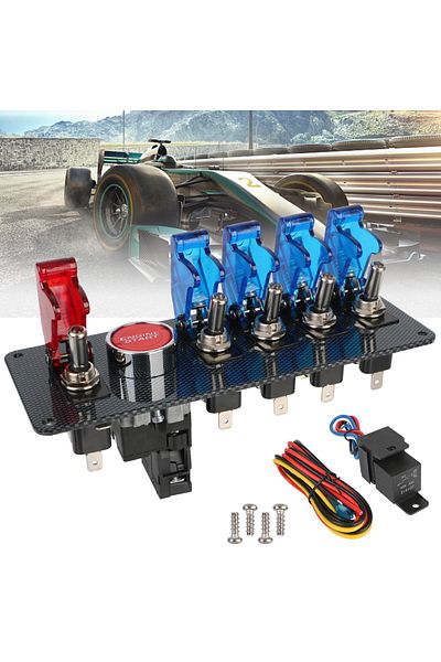 Choice 4 Blue & 1 Red Racing Car Engine Switch 12V Auto LED Toggle Ignition Switch Panel Start  On/Off  ...