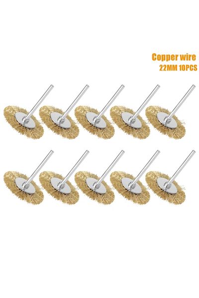 Choice 10pcs Dremel Accessories 22mm Steel Rotary Brush Dremel Wire Wheel Brushes For Grinder Rotary Too...