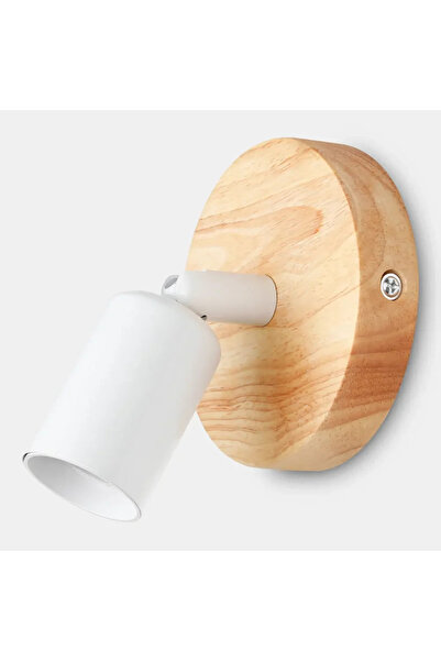 JOYINLED مصباح حائط خشبي بتصميم عتيق أبيض بدون لمبة مع قاعدة E27 من النوع الأ...