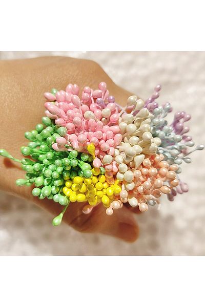 Choice 500pcs 3mm 500pcs 3mm Length 65mm Multi Colors Options Pistil Stamen Artificial Flower Stamens Cake