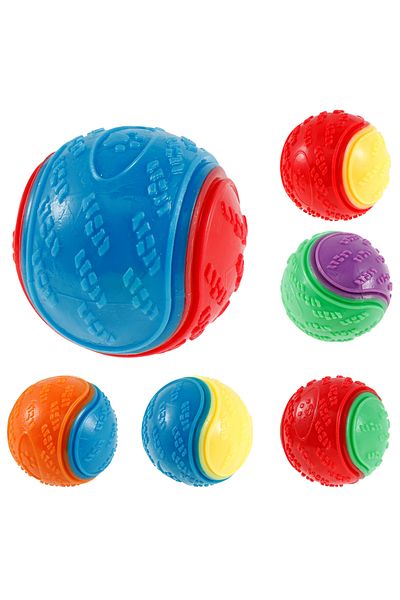 Choice 6pcs 6pcs Squeaky Balls Toys Dogs Interactive Toys Tpr Dog Chew Toy For Dog Pet Teeth Cleaning Bite