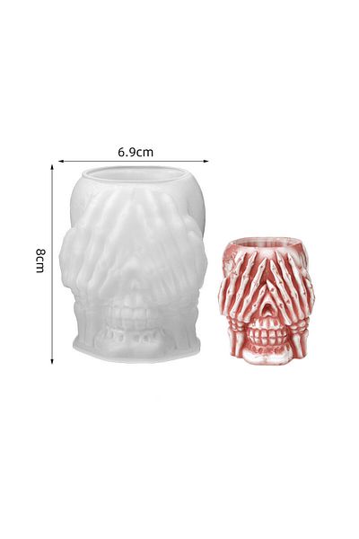 Choice See-no Skull Resin Molds, Hear-no, Speak-no, See-no Skull Silicone Molds For Resin Crafts, Cute Epox