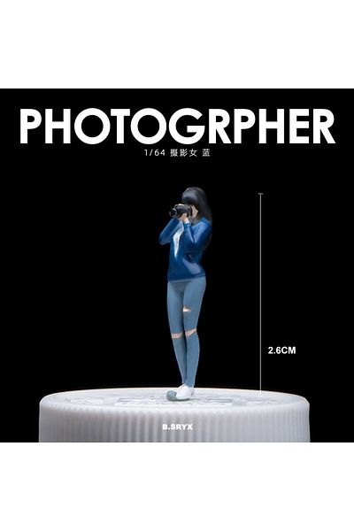 Choice 1/64 Female Photographer Miniature Figure Model Props Creative Photography Display Collection Dec...