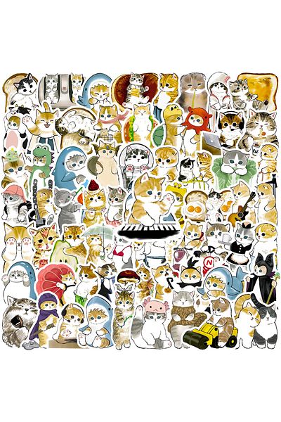 Choice 100pcs 10/30/50/100pcs Kawaii Cat Cartoon Stickers Funny Decal For Kids Toy Phone Water Bottle Lugga