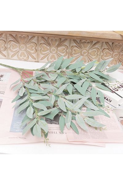 Choice Gray 5 Branches Artificial Willow Bouquet Silk Fake Green Leaves Wedding Backdrop Christmas Decor Fa